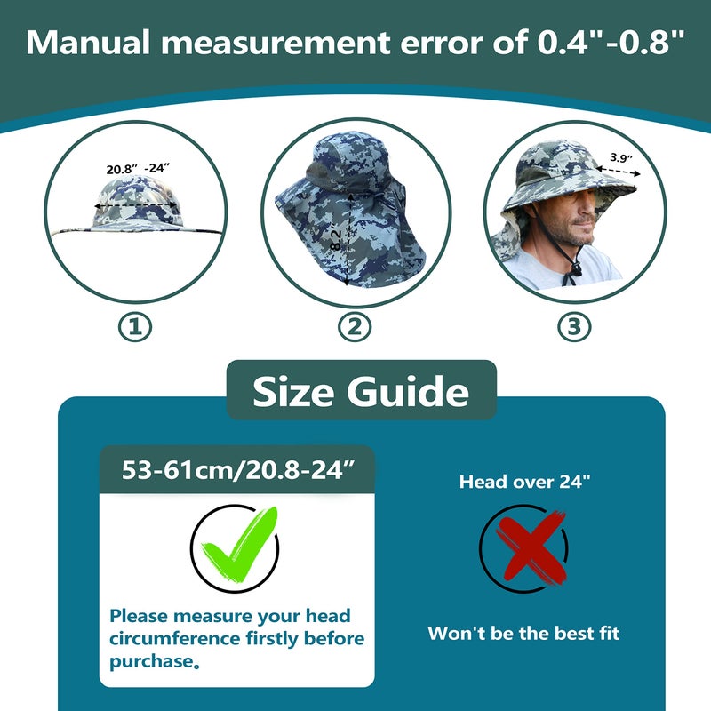 Solaris Sun Hat with Neck Flap, UPF 50 Sun Protection Lightweight Sun Cap for Men Women, Wide Brim Hat for Fishing Hiking Beach Safari, Digign Green - Image 5